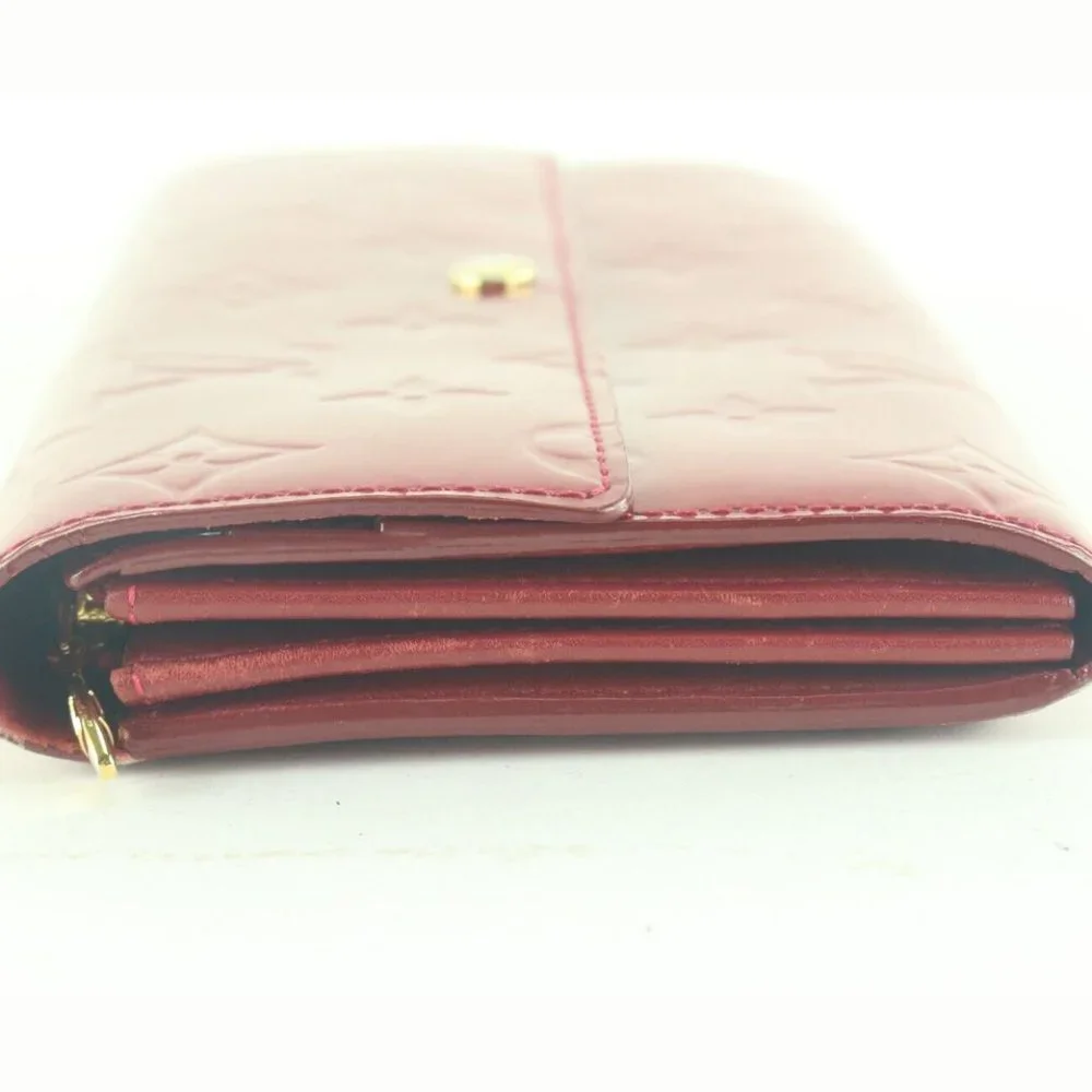 Louis Vuitton Womens Sarah Vernis Leather Long Flap Wallet 3LVS105K